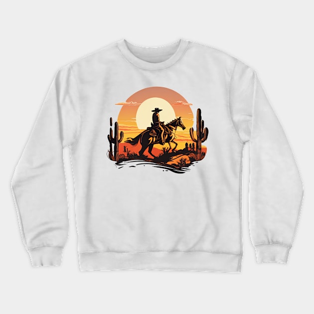 Throwback to the wild west and stunning sunsets Crewneck Sweatshirt by Pixel Poetry